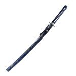 Dejiang Katana Real Samurai Sword, Handmade Japanese Swords Full Tang 1060 Carbon Steel, for Training, Collecting, Dojo, Lovers of Japanese Culture etc. Indigo Mistblade