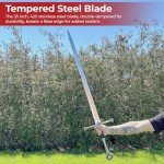 MedievalDepot Lord of The Rings Anduril Sword of Aragorn – Overall 47.5" - Metal Blade with Leather Wrapped Handle, Wall Plaque & Scabbard