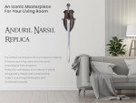 Handmade Replica Movie Sword - Medieval Vikings Master Long Sword, Hand-Crafted Authentic Engraved Stainless Steel Blade, Wall Mount Plaque & Scabbard Included - Collection Edition