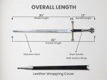 Handmade Replica Movie Sword - Medieval Vikings Master Long Sword, Hand-Crafted Authentic Engraved Stainless Steel Blade, Wall Mount Plaque & Scabbard Included - Collection Edition