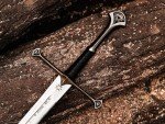 Handmade Replica Movie Sword - Medieval Vikings Master Long Sword, Hand-Crafted Authentic Engraved Stainless Steel Blade, Wall Mount Plaque & Scabbard Included - Collection Edition