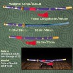 Adust Carbon Steel Zoro Sword, Anime Sword, 41 inch Overall, Japanese Katana Samurai Sword with Display Stand & Cosplay Belt