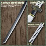 Adust Carbon Steel Zoro Sword, Anime Sword, 41 inch Overall, Japanese Katana Samurai Sword with Display Stand & Cosplay Belt