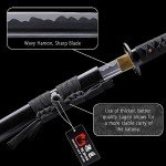 Dejiang Black Naga Katana Handmade, 1095 Carbon Steel T10, Real Samurai Sword with Katana Stand and Gift Box, Full Tang, Sharp, Qianying Style
