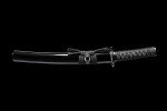 Handmade Samurai Sword, 9260 Spring Steel, 41.31.21 inches, Full Tang Sword Set, Sharp, Black Katana