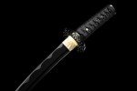 Handmade Samurai Sword, 9260 Spring Steel, 41.31.21 inches, Full Tang Sword Set, Sharp, Black Katana