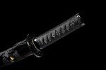 Handmade Samurai Sword, 9260 Spring Steel, 41.31.21 inches, Full Tang Sword Set, Sharp, Black Katana
