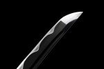 Handmade Samurai Sword, 9260 Spring Steel, 41.31.21 inches, Full Tang Sword Set, Sharp, Black Katana