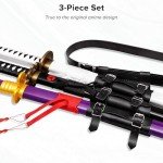 Kaoudt Zoro Decoration41 inch Bamboo Cosplay Props: Roronoa Zoro Wado Ichimonji+Yama Enma+Shusui, Exact Replica Anime Original Texture, for Role-Playing, Stage Performance - Set of 3 Anime Props
