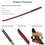 Kaoudt Zoro Decoration41 inch Bamboo Cosplay Props: Roronoa Zoro Wado Ichimonji+Yama Enma+Shusui, Exact Replica Anime Original Texture, for Role-Playing, Stage Performance - Set of 3 Anime Props