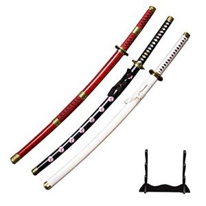 Sword fort Sword Zoro's 3 Piece Set Sword,Handmade Katana Japanese Anime Cosplay Sword, Roronoa Zoro Anime Swords, Kitetsu, Shusui, Wado Ichimonji