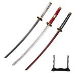 Sword fort Sword Zoro's 3 Piece Set Sword,Handmade Katana Japanese Anime Cosplay Sword, Roronoa Zoro Anime Swords, Kitetsu, Shusui, Wado Ichimonji