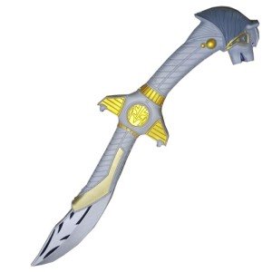Fantasy PU Foam Sword for Cosplay Mighty The Saba White Power Sword Rangers Collectible Gift for Halloween and Xmas