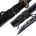 Eroton-Handmade Samurai Katana Sword Real,Full Tang Heat Tempered 1045/1060 High Carbon Steel Functional,41 Inches for Room Decoration Gift Cosplay Black……