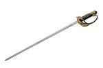 SZCO Supplies 40.5” Gold Finished Handle Stainless Steel Replica French Officers Sword with Steel Scabbard (910992)
