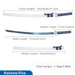 Wuton Katana Sword Real Razor Sharp Full Tang Real Samurai Sword 40.55inch 1060 High Carbon Steel Handmade Japanese Sword Blue Blade Display Collection Gift for Men