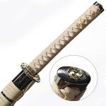 YONG XIN SWORD-Samurai Katana Sword, Japanese Handmade, Practical, 1045 Carbon Steel, Tempered/Clay Tempered, Full Tang, Sharp, Scabbard