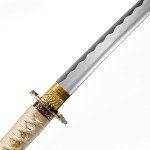YONG XIN SWORD-Samurai Katana Sword, Japanese Handmade, Practical, 1045 Carbon Steel, Tempered/Clay Tempered, Full Tang, Sharp, Scabbard