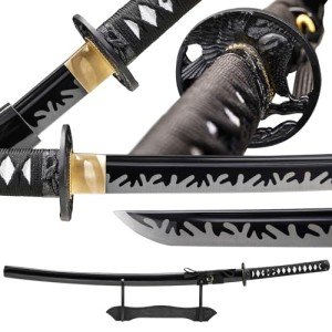 Wuton Real Katana Sword Sharp 40.55inch Samurai Sword Real Full Tang Authentic Japanese Sword Handforged 1060 High Carbon Steels Display Collection Gift