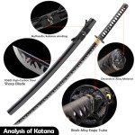 Wuton Real Katana Sword Sharp 40.55inch Samurai Sword Real Full Tang Authentic Japanese Sword Handforged 1060 High Carbon Steels Display Collection Gift