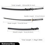 Wuton Real Katana Sword Sharp 40.55inch Samurai Sword Real Full Tang Authentic Japanese Sword Handforged 1060 High Carbon Steels Display Collection Gift
