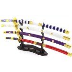 10'' Zoro Samurai Sword Anime Roronoa Shusui/Wado Ichimonji/Kitetsu/Yubashiri Sword Mini Metal Katana Collection Gift (4pcs Set)