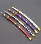 10'' Zoro Samurai Sword Anime Roronoa Shusui/Wado Ichimonji/Kitetsu/Yubashiri Sword Mini Metal Katana Collection Gift (4pcs Set)