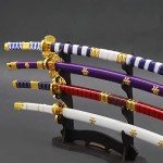 10'' Zoro Samurai Sword Anime Roronoa Shusui/Wado Ichimonji/Kitetsu/Yubashiri Sword Mini Metal Katana Collection Gift (4pcs Set)