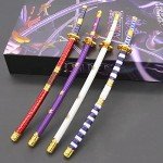 10'' Zoro Samurai Sword Anime Roronoa Shusui/Wado Ichimonji/Kitetsu/Yubashiri Sword Mini Metal Katana Collection Gift (4pcs Set)
