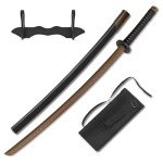 BJDJ Katana Sword high Toughness Polypropylene Performing Training (41") Black Katana Practice Scabbard Cosplay Aikido (Brown)