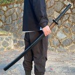 BJDJ Katana Sword high Toughness Polypropylene Performing Training (41") Black Katana Practice Scabbard Cosplay Aikido (Brown)