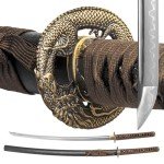 Real Samurai Sword Hand Forged with T10 Steel and Hamon，Black Katana Sword Full Tang Sharp Clay Tempering, 41-Inch