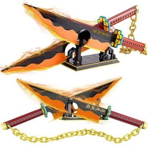 Kravkind 1478pcs, 82inch for Demon Slayer Sword Building Block Model, Samurai Sword Set with Scabbard and Stand, Best Gift for Anime Fans (Tengen Uzui Sword)