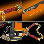 Kravkind 1478pcs, 82inch for Demon Slayer Sword Building Block Model, Samurai Sword Set with Scabbard and Stand, Best Gift for Anime Fans (Tengen Uzui Sword)