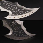 Chaos Blade Real Metal Sword,One Set of Two Bades of Chaos with Display Plaque，War Game Collection, Metal Chain Sword,1:1 Replica Props for Cosplay Decorations and Gift
