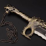 Chaos Blade Real Metal Sword,One Set of Two Bades of Chaos with Display Plaque，War Game Collection, Metal Chain Sword,1:1 Replica Props for Cosplay Decorations and Gift