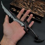 Skyrim Daedric Sword Demon Dagger 11.8" Metal Game Weapon Cosplay Prop Collectible Desktop Decoration Keychain BJDs