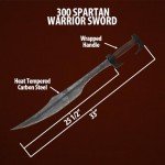 K Exclusive King Leonidas Spartan Warrior Sword | Authentic Replica | Heat Tempered Carbon Steel Blade | Traditionally Wrapped Handle | 33" Length
