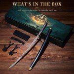 RACEROCKET Eldens Rings Starlight Shadowblade Sword Weapon Replica 10.2-Inch Metal Craft Rivers of Blood Sword with Display Stand Action Figure Collectible Toy Desk Decor Party Supply Gift