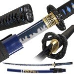 Moonsword Katana, Blue Dragon Katana - 40.55" Full Tang High Manganese Steel Samurai Sword with Dragon Scabbard - Authentic Japanese Style Blade for Collectors & Martial Arts