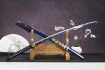 Moonsword Katana, Blue Dragon Katana - 40.55" Full Tang High Manganese Steel Samurai Sword with Dragon Scabbard - Authentic Japanese Style Blade for Collectors & Martial Arts