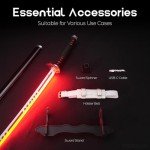 RENGENG Light Up FireGod Tanjiro Sword, 40 Inches Rechargeable Plastic Anime Replica with Belt & Stand, Original Texture Anime Sword