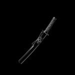 JIHPEN sword, Black Katana Wakizashi Tanto Set,Full Tang Samurai Sword,Sharp,Spring Steel Blade with Black Scabbard (A - Tanto)