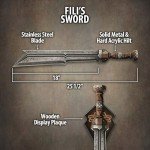 United Cutlery The Hobbit Fili Dwarven's Sword Replica | Officially Licensed Collectible | Authentic Design | Stainless Steel Blade | Display or Cosplay - 25.5" Overall Length