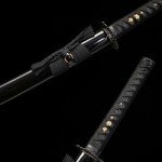 Kamaiwo-1045/1060 Handmade Hand Forged Authentic，Japanese Katana are a Unique Gift for Men - Full Tang High Carbon Steel Makes a Memorable for Martial Arts Collectors, Black