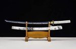 Kamaiwo-1045/1060Clay Tempering high Carbon Steel,Hademade Heat Tempered Full Hand Forged Traditional Samurai Sword,Japanese Katana Sword Real Authentic,Full Tang,Functional,Practical,blu
