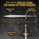 Lord of The Rings Sting Sword of Frodo Baggins | Authentic Collectible Reproduction | 15" Stainless Steel Blade | Engraved Sindarin Runes | Includes Certificate of Authenticity