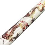 Bishamon 42 1/2" Samurai Sword Carbon Blade Dragon Scabbard Comes with a Wooden Stand (White)