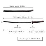 Sword fort Handmade Katana Anime Cosplay Sword, Carbon Steel Demon Sword Real Metal-Kamado Tanjirou