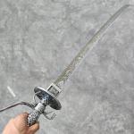 Heartcos 57" Lady Maria Rakuyo Sword Cosplay Props Double Sword Combination Full Metal, with Display Stand